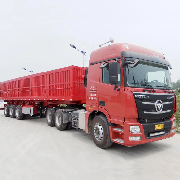 Трехосный полуприцеп-самосвал с гидравлическими цилиндрами для контейнеров/брызговиков, с боковым опрокидыванием, грузоподъемностью 80 тонн